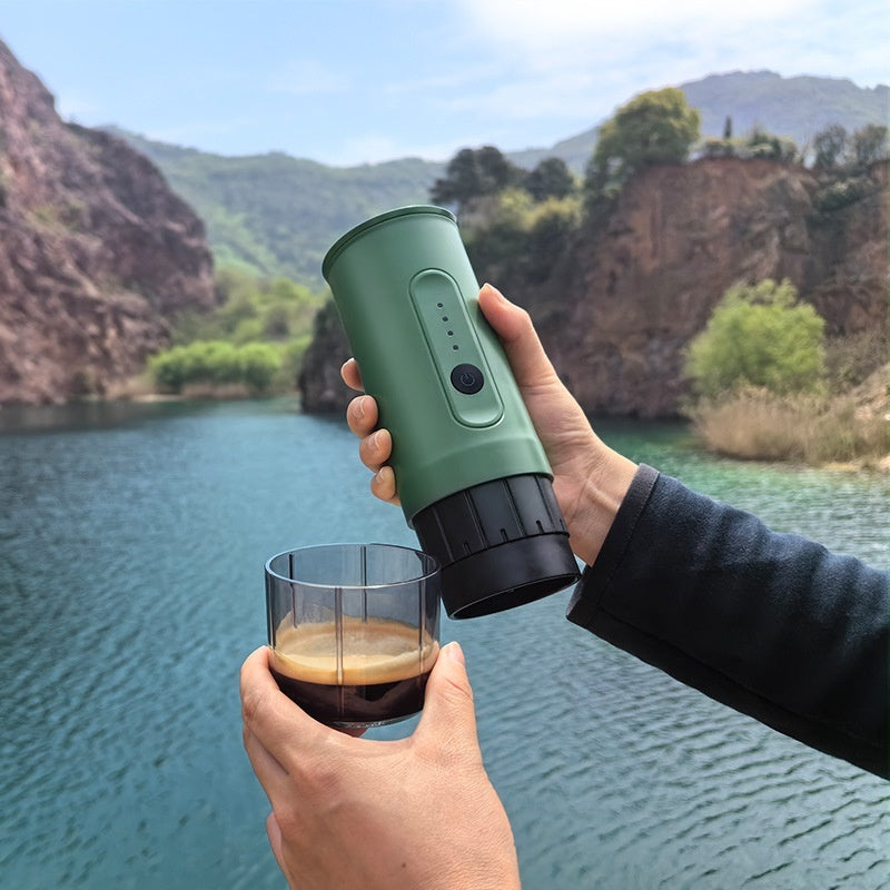 Portable Outdoor Coffee Machine Handheld Electric Ground Coffee Capsule Travel Car Charger